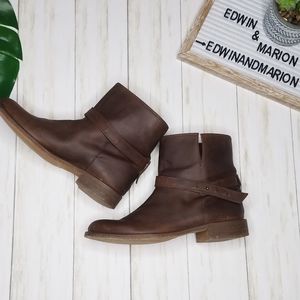 Madewell The Biker Boot in Distressed Leather